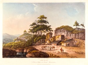 ライム窯。 1798年、グロスターシャー州ブリストル近くのクリフトンでのビュー。