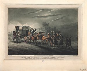 フォンケラー少佐によるボナパルトの馬車、書類、宝物の捕獲、1816年 作： John Heaviside Clark