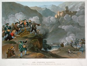 木製の銃でクフシュタインの要塞を襲撃するチロルの愛国者、1816年 作： John Heaviside Clark