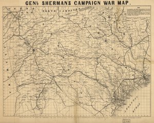 シャーマン将軍の選挙戦マップ。LOC 99447285 作： ジョン・ヘンリー・バフォード