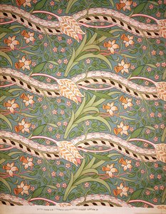 &39;Daffodil Chintz&39;、1875（プリントコットン） 作： John Henry Dearle