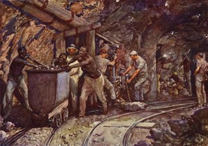 キンバリーダイヤモンド鉱山（カラーリトグラフ 作： John Henry Frederick (after) Bacon