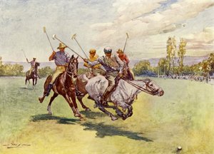 Polo in South Africa（カラーリトグラフ 作： John Henry Frederick (after) Bacon