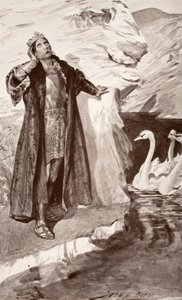 レールと白鳥、チャールズスクワイアによる「ケルト神話と伝説」のイラスト、1905年 作： John Henry Frederick Bacon