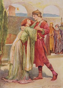 Edith Nesbit（1858-1924）pubによるシェイクスピアーの子供たちの物語のシンベリンにおける死後とイモゲン。 Raphael Tuck＆Sons Ltd.、ロンドン（書籍のイラスト）