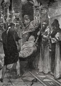 1910年頃に出版された本「イングランドの教会：人々の歴史」からのケントのエセルバート王の埋葬 作： John Henry Frederick Bacon