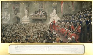 1900年にロンドンのギルドホールで行われたシティ・インペリアル・ボランティア。   作： John Henry Frederick Bacon