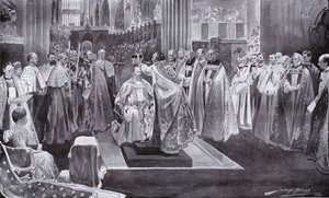 カンタベリー大司教、ウェストミンスター寺院、ロンドン、1902年にエドワード7世の王冠 作： John Henry Frederick Bacon