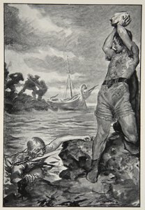 Thorbionは、1910年にMI Ebbuttが作成した「イギリス人種の英雄神話と伝説」から巨大な石を持ち上げました。