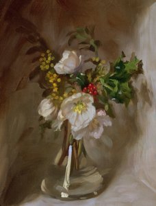 冬の花（油彩・ボード 作： John Henry Lorimer