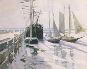 コネチカット州の海岸、冬、1893年 作： John Henry Twachtman