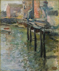 捨てられた埠頭コスコブのオールドミル、c.1900-1902。 作： John Henry Twachtman