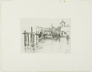 ニューポートのドック 作： John Henry Twachtman