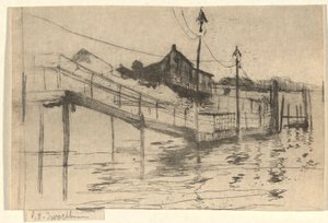 ドックサイド シーン 作： John Henry Twachtman