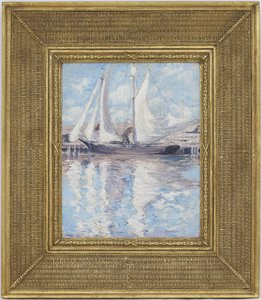 乾燥帆船、1900年頃 作： John Henry Twachtman
