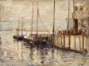 港の漁船 作： John Henry Twachtman