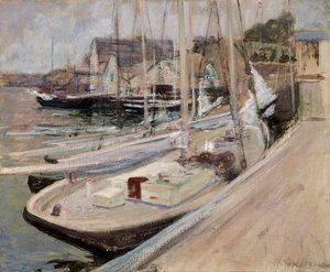 グロスターの漁船、1901 年。 作： John Henry Twachtman