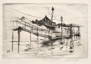 歩道橋、ブリッジポート、コネチカット。 作： John Henry Twachtman