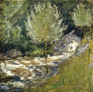 ホースネック滝、グリニッジ、コネチカット州、 作： John Henry Twachtman