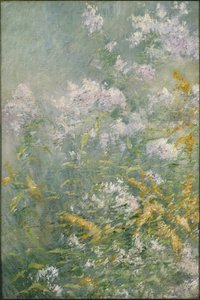牧草地の花（ゴールデンロッドとワイルドアスター）、1892年頃（キャンバスに油彩） 作： John Henry Twachtman