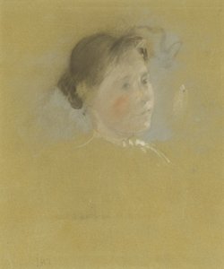 頭の研究、c.1888-95（板紙にグラファイトを加えたパステル）
