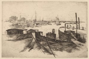 ハーバー、ブリッジポート 作： John Henry Twachtman