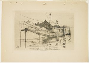 ブリッジポートの古い料金所（小皿）、1888-1889 作： John Henry Twachtman