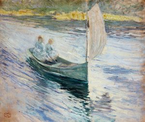 ヨットの2人の子供、1883年 作： John Henry Twachtman