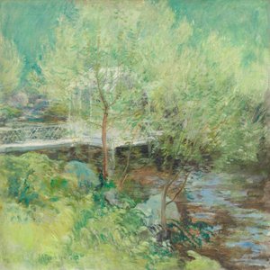 ホワイトブリッジ、1895年以降（キャンバスに油彩） 作： John Henry Twatchman