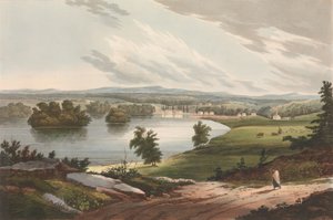 ハドソン川ポートフォリオのフォート エドワード No. 10、1822 年から 23 年。 作： John Hill