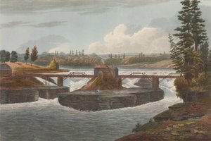 ハドソン川ポートフォリオのグレンズ フォールズ No. 6、1822 年。 作： John Hill