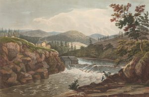 The Hudson River Portfolio, 1822-23のLittle Falls at Luzerne No.1。 作： John Hill