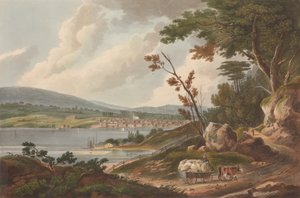 1825年、The Hudson River PortfolioのNewburg [Newburgh] No.14。