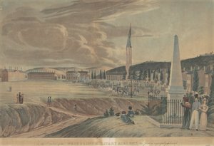 米国陸軍士官学校、南を見る 作： John Hill, after George Catlin