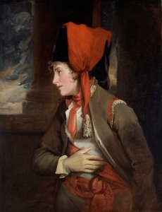 「十二夜」のヴィオラ役のジョーダン夫人（パネルに油彩） 作： John Hoppner