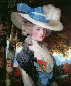 本の肖像。ヒューゴ・メイネル夫人（1762-1817）（帆布に油彩） 作： John Hoppner