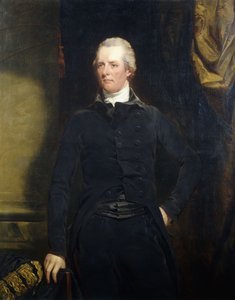 ダークジャケットとズボンの4分の3の長さに立っているウィリアムピットの肖像画、 作： John Hoppner