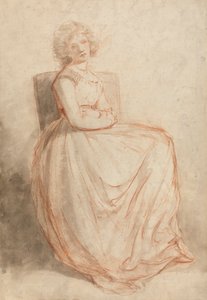 座っている女性の研究 作： John Hoppner