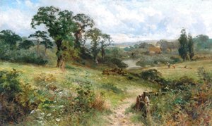 キャンバス上のウォーグレイブヒルズオイルからテムズ川のシップレイク 作： John Horace Hooper