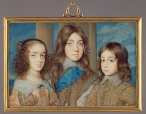 No.3877チャールズ1世の子供たち：ジェームズ、ヨーク公、エリザベス王女、ヘンリー、グロスター公、1646-47（ベラムのトイレ）