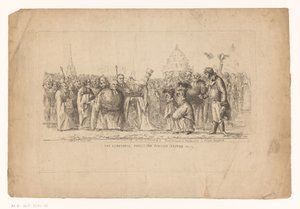 1814年、オックスフォードのカタリナ・パウロナ・ヴァン・ルスランド オックスフォードを通るオルデンバーグの行列。 1814 年 5 月 (オブジェクトのタイトル) 作： John Hughes
