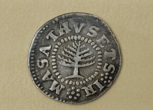 パインツリーシリング、1667-1682（シルバー） 作： John Hull