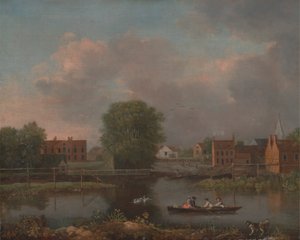 川の風景、おそらくロチェスター橋の西端からの眺め 作： John Inigo Richards RA