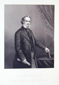 ダービー伯爵（「The Drawing-Room Portrait Gallery of Emminent Personages」より 作： John Jabez Edwin Paisley (after) Mayall