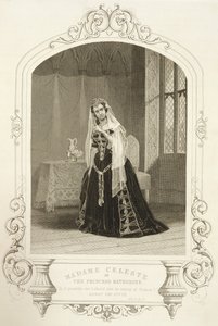 キャサリン王女としてのセレマ夫人、ジョージ・ホリス（1792-1842）によって彫刻された、ダゲレオタイプの「ヘンリーV」の第5幕シーン2、パブ。 John Tallis und Co. 作： John Jabez Edwin Paisley Mayall