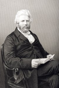 1860年にロンドンで出版された「著名な人物の応接室、第2巻」の写真からDJパウンドが刻印したロバートチェンバーズ（1802-71）