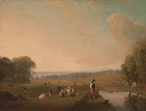 Uma vista do parque de Theobald, Hertfordshire 作： John James Chalon