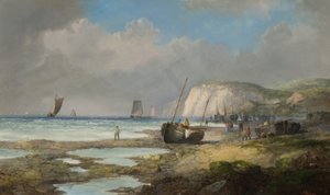 漁船と海の景色 作： John James Wilson