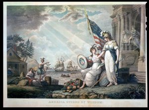 アメリカは知恵によって導かれ、ベンジャミン・タナー（1775-1848）によって刻まれた1815