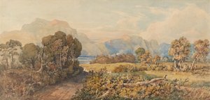川と山のある風景 作： John Joseph Cotman